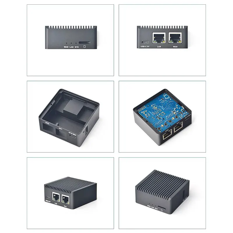 Nanopi r2s rockchip rk3328 1gb ram mini router dual gigabit port optional cnc metall gehäuse