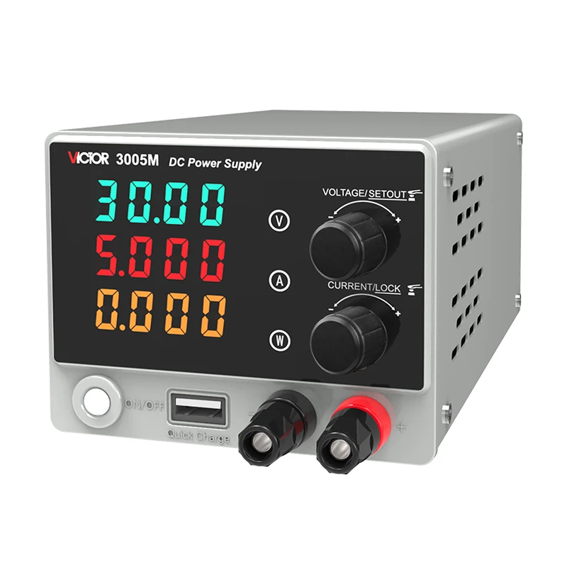 VICTOR 3005M DC-Netzteil Labor 30V 5A Einstellbarer Spannungsregler Tisch-Schaltnetzteil mit voreingestelltem Strom ON/OFF