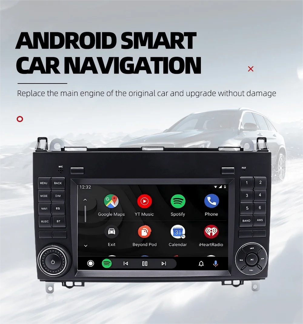 

2din Android Car Radio Stereo Player For Mercedes Benz B200 A B Class W169 W245 Viano Vito W639 Sprinter W906 Carplay BT