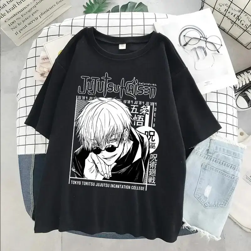 Seksowne anime Jujutsu Kaisen T Shirt Itadori Yuji nadruk graficzny mężczyźni kobiety luźne t-shirty Harajuku estetyczna koszulka unisex