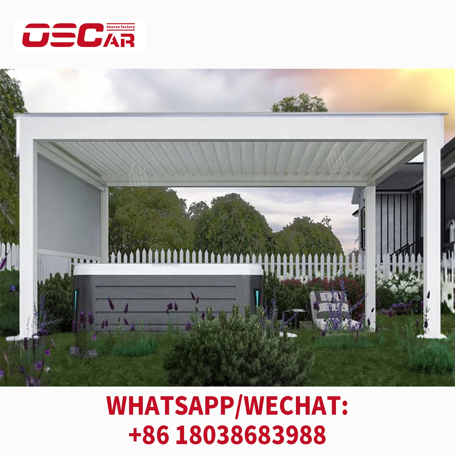 Freestand Ajustable Pergola Gazebo Louvers With Fully Electronic Controlled Patio Cover Pergola