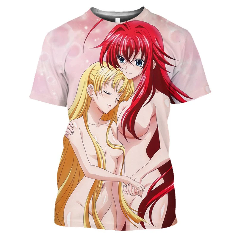 Anime High School DXD Graphic T Shirt Men Women Summer Casual T-shirt Harajuku Fashion Short Sleeve Hentai Senpai Sweatshirt Tee