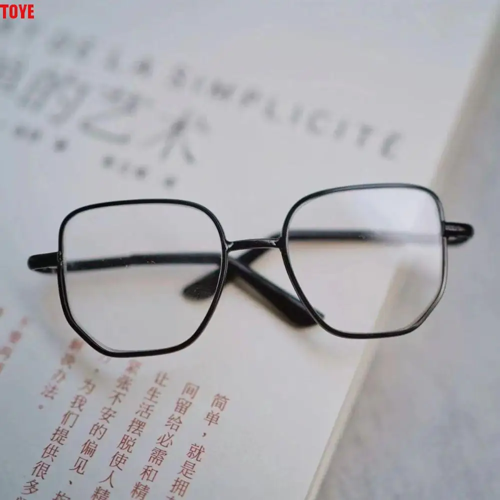 Occhiali da bambola in cotone preppy adorabili Morbidi Corea Kpop Idol Occhiali da bambola in peluche Occhiali da bambola dorati Kawaii da 20 cm con montatura dorata