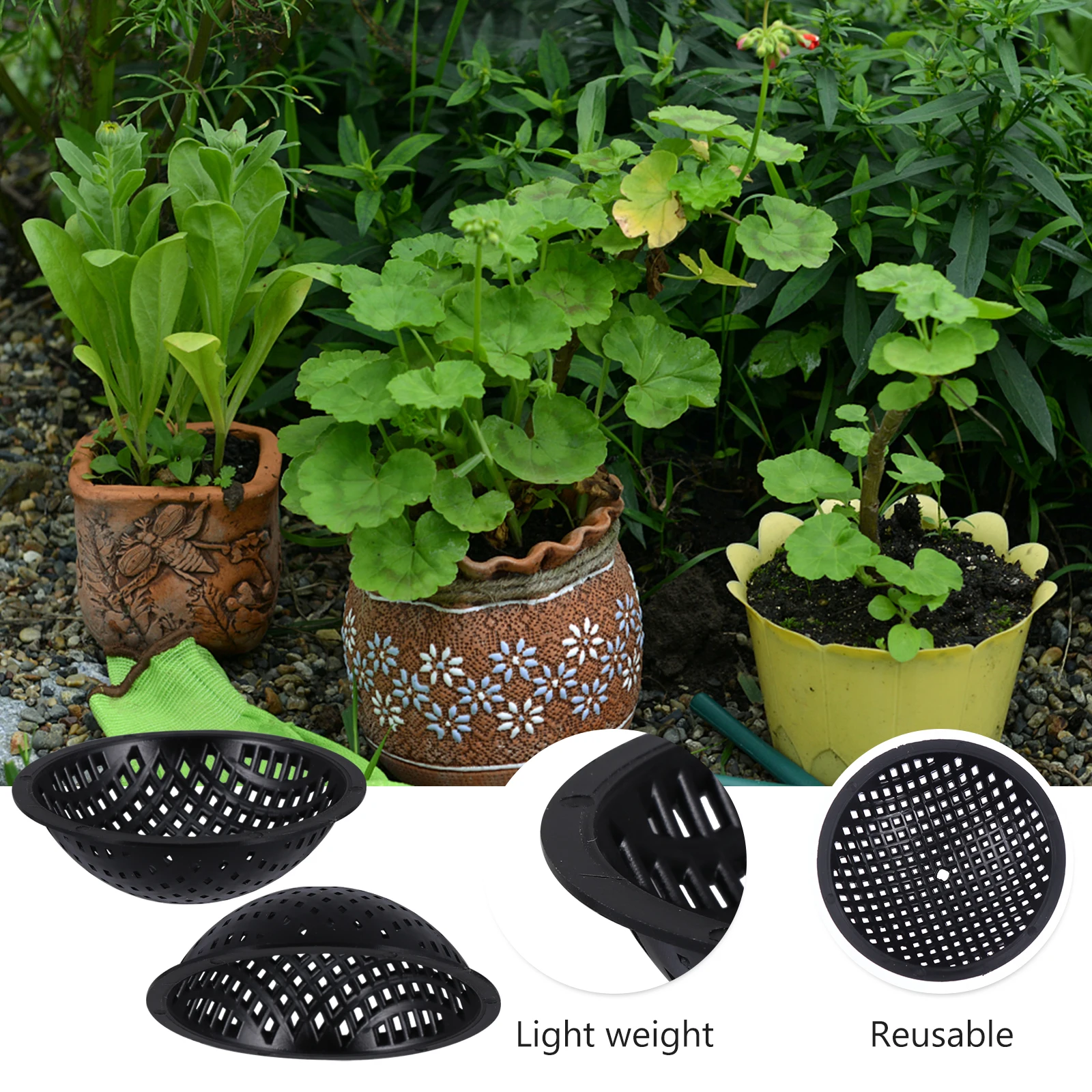 

20 pcs Bonsai Bottom Grid Mats Flowerpot Mesh Pads Bowl Shape Drainage Gaskets Breathable Pot Base Filter For Planters Garden