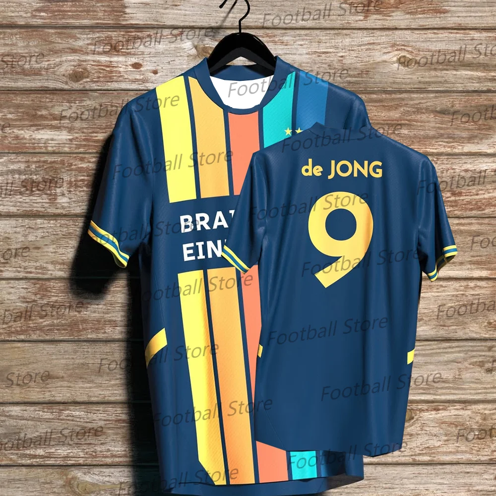 

T Shirt For Men Football Jersey Netherlands O-Neck Quick Drying Eindhoven Training DE jong 9 25-26 Kit Adult/KID Jersey Kit