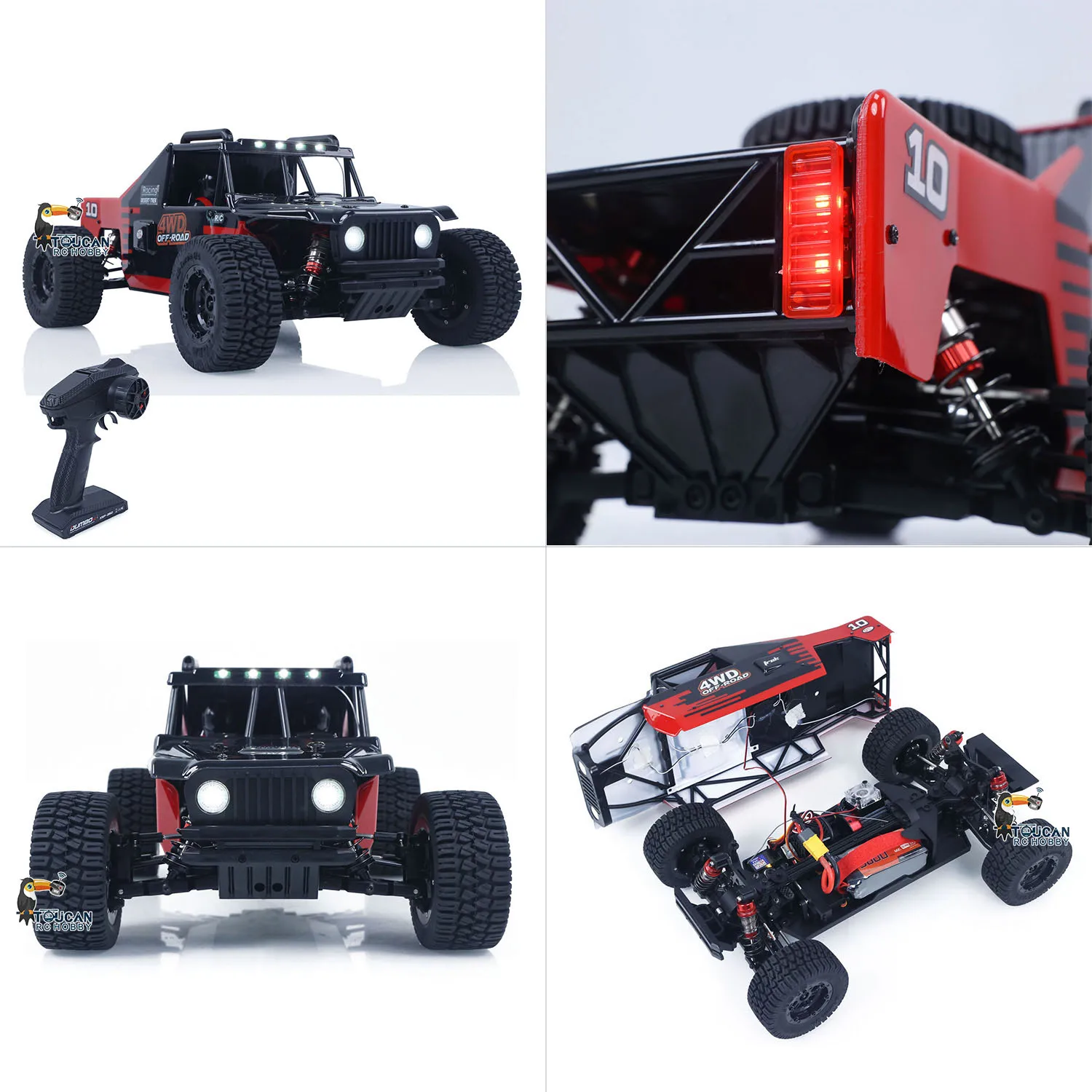 

16,5 дюймов 1/10 Пустынный грузовик с дистанционным управлением 4WD Электрический радиоуправляемый внедорожник 3650 Бесщеточный двигатель Амортизирующие башни Металлическое шасси