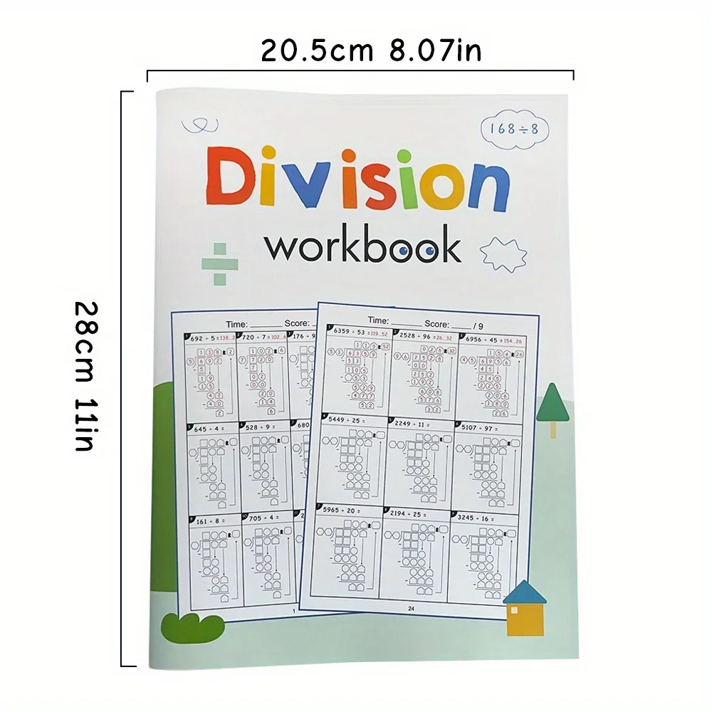 2 Books Multiplication Division Workbook Math Practice Worksheets for 3rd, 4th, & 5th Grade Kids Daily Practice Activity Books
