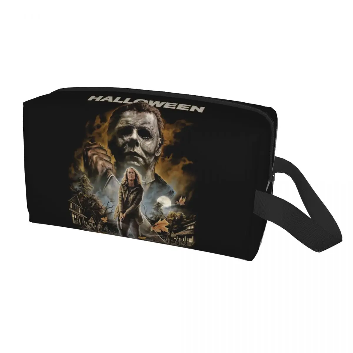 

Michael Myers Makeup Bag for Women Travel Cosmetic Organizer Kawaii Halloween Horror Movie Storage Toiletry Bags