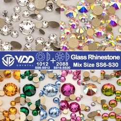 VDD Mix Size SS6-SS30 AAAAA High Quality Glass 2088 Rhinestones Crystal Flatback Strass Stones Crafts DIY Nail Art Decoration
