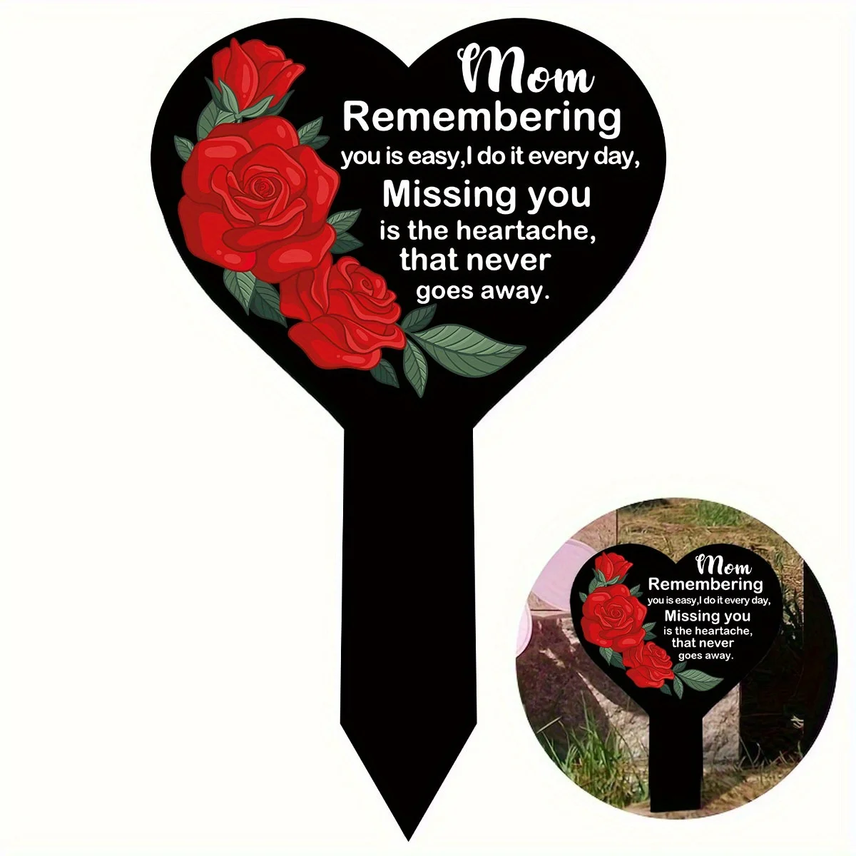 1pc Grave Markers for Cemetery Memorial Piles, Cemetery Decorations for Outdoor Yards, Memorial Plaques for Loved Ones' Graves