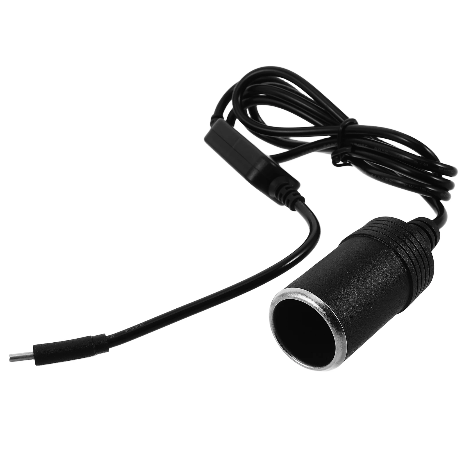 

High Efficiency Vehicle Power Converter Usb C To Car Cigarette Lighter Socket Adapter For Dash Cam 12V Black Pvc Plug Compact