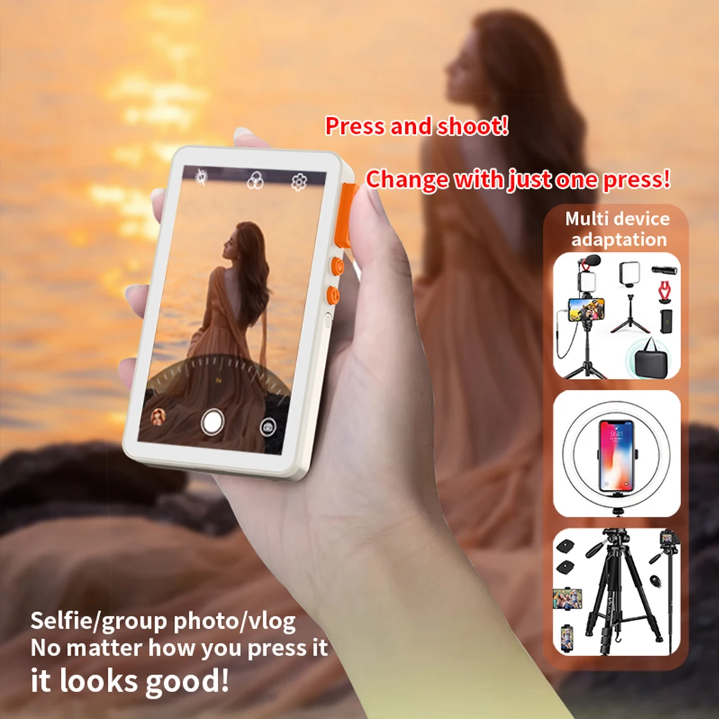 

RK-X40F Magnetic Vlog Selfie Monitor Screen for Smartphone Rear Camera Selfie Vlog Live Stream for iPhone 16 15 pro max
