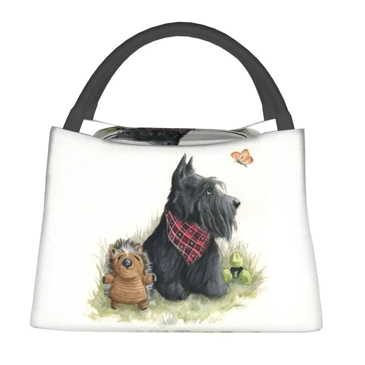 Scottish Terrier Lunch Bag Scottie Dog Cute Lunch Box For Women School Portable Cooler Bag Print Tote Food Bags