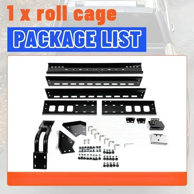 High Quality Black Adjustable Bar Cargo Rack Roll Cage Fit Silverado Ram F150 Full Size Truck