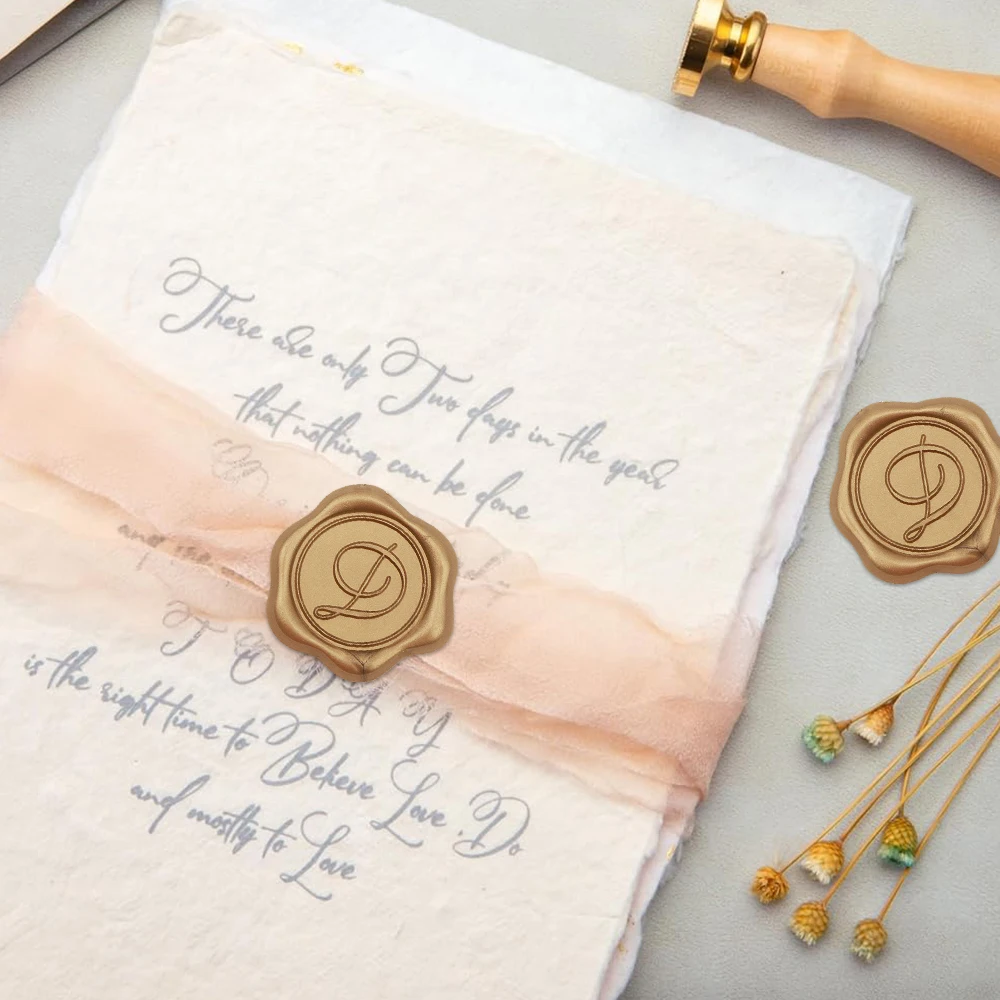 25pcs Alphabet Wax Label Stickers Bronze Self-Adhesive Wax Seal Stickers for Decorating Envelopes Wedding Cards and Gifts