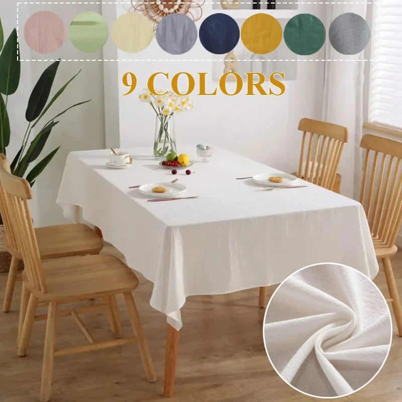 

Solid Color Rectangular Cotton Tablecloths Washable Wedding/ Birthday Party Tabletop Decoration /white Table Cloth 일회용 식탁보