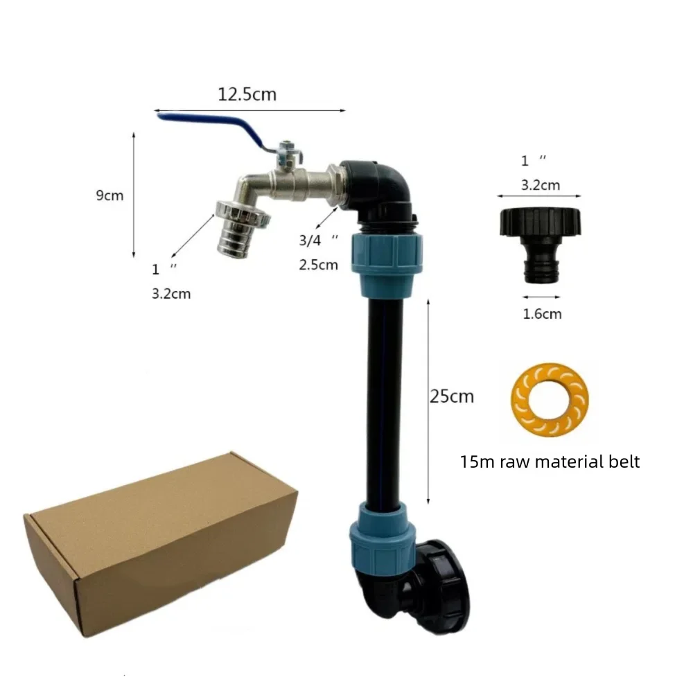 

1 Set Copper-colored Faucet Connectors S60*6 Female Thread 3/4" Thread Brass Tap Height Extension Zinc Alloy Faucet Kit