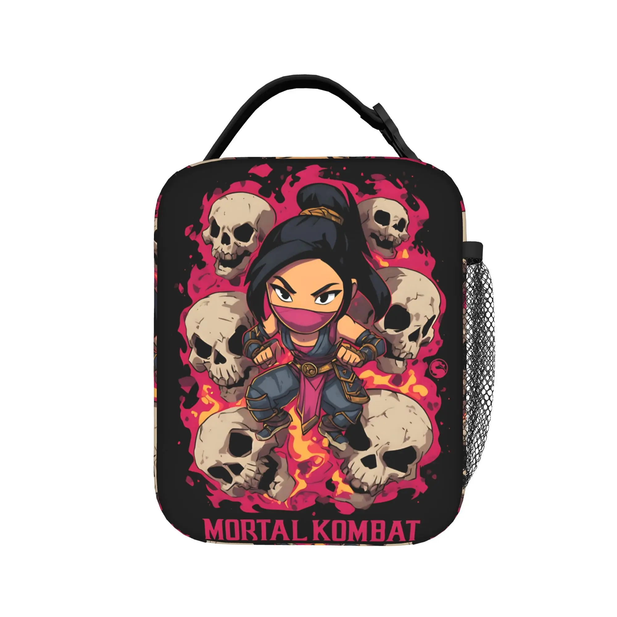 Bolsa térmica para almoço com desenho animado Mileena Mortal Kombat, à prova de vazamento, reutilizável, bolsa térmica para almoço, escola, bolsa bento para atividades ao ar livre