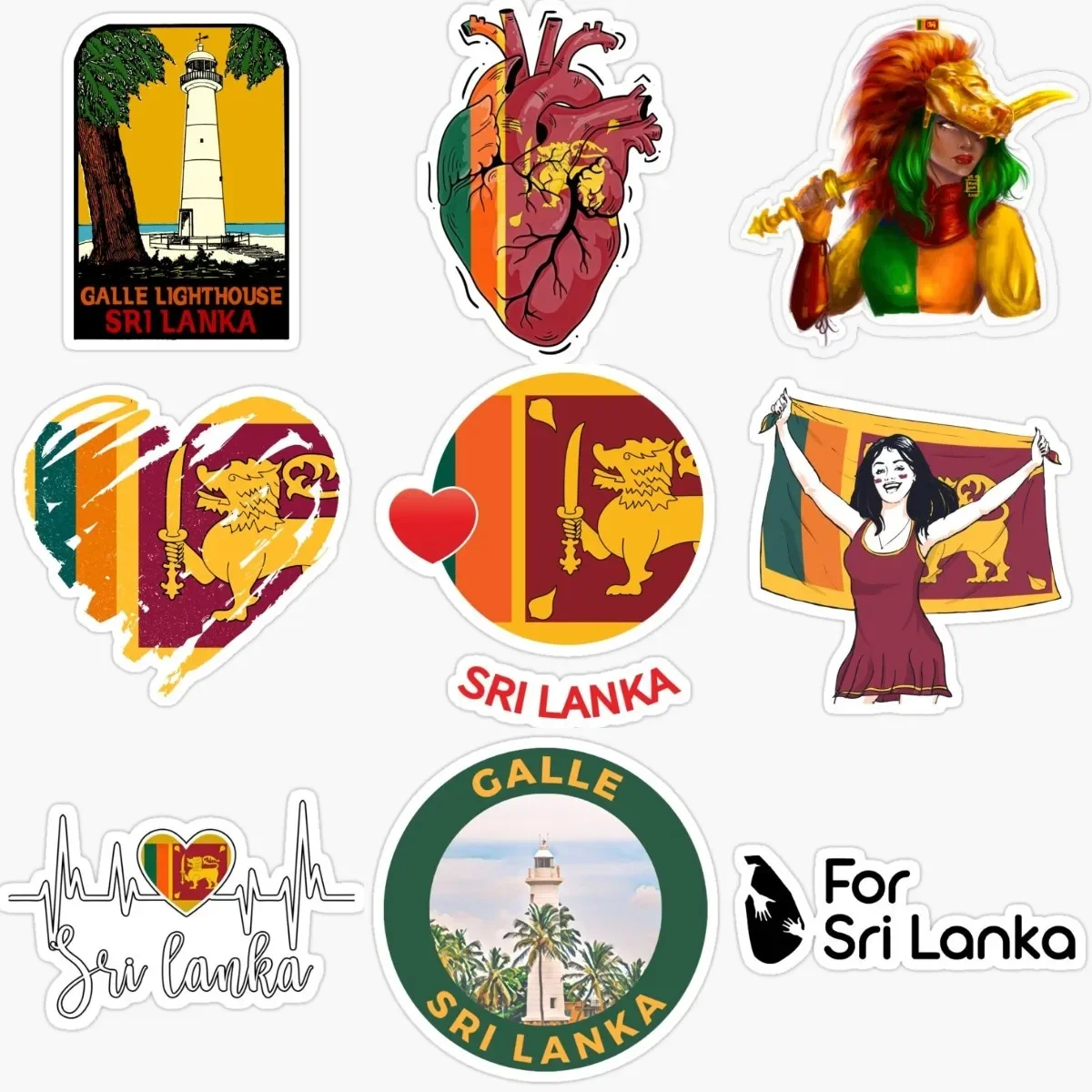 

Sri Lanka Flag Car Stickers Auto Accessories Jump Starter Lamps Baby Stroller Off Road Thermo Bottle Sunscreen Decal