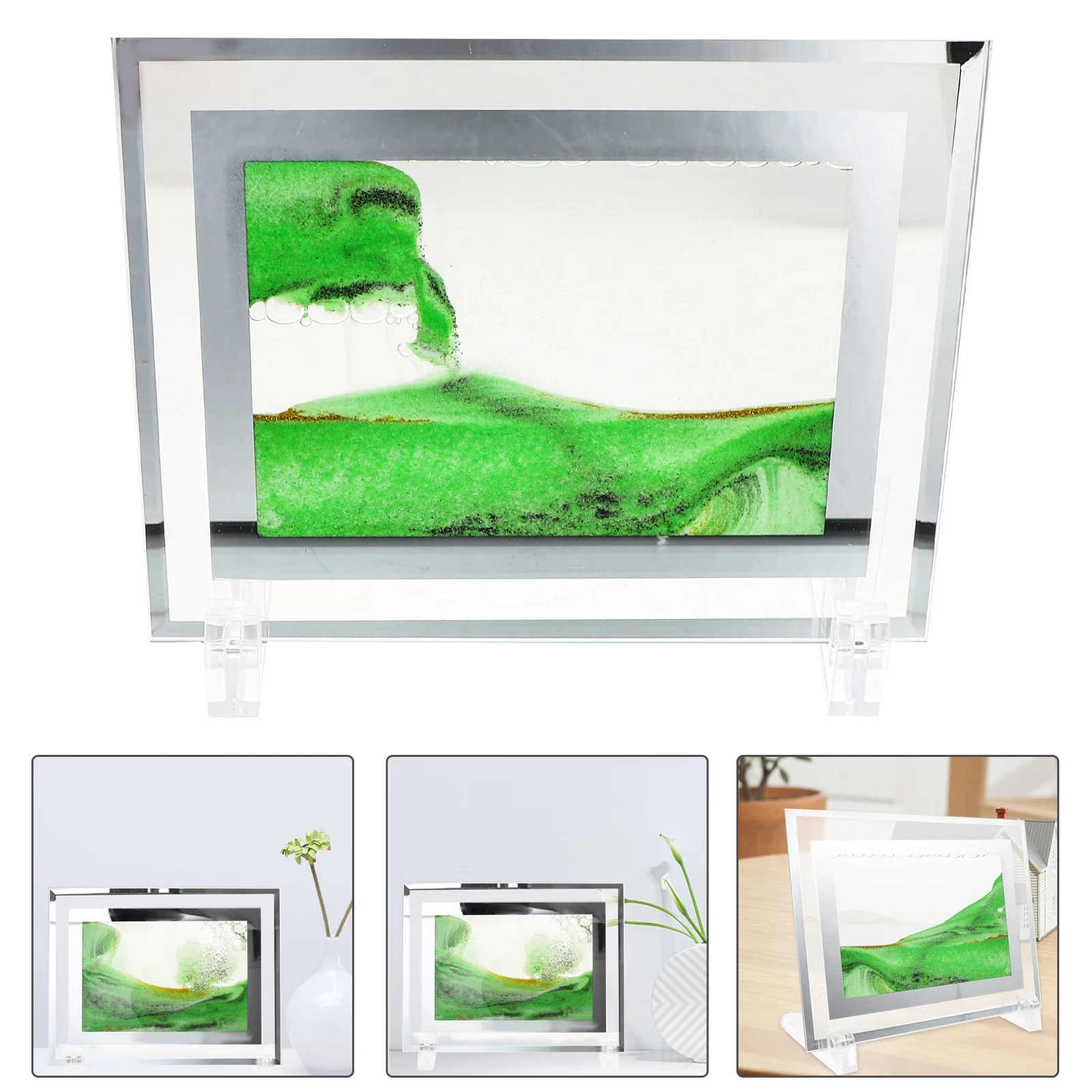 

Quicksand Painting Glass Durable Sand Art Picture Living Room Study Desk Ornament Flowing Sandfall Moving Sand Relaxing