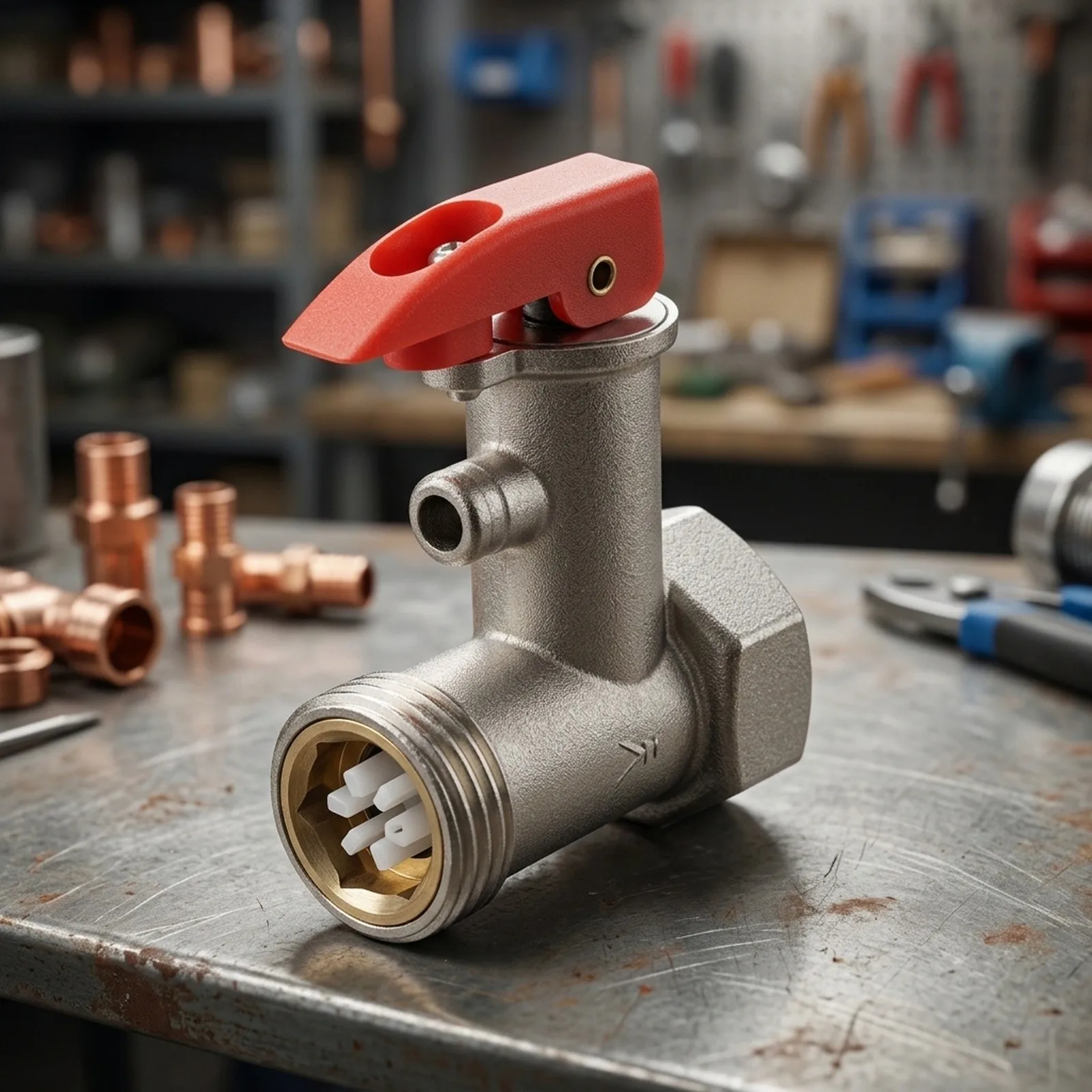 Copper-Based Pressure Release Valve for Domestic Water Heating Equipment with Automatic Thermal Activation and Safety Compliance