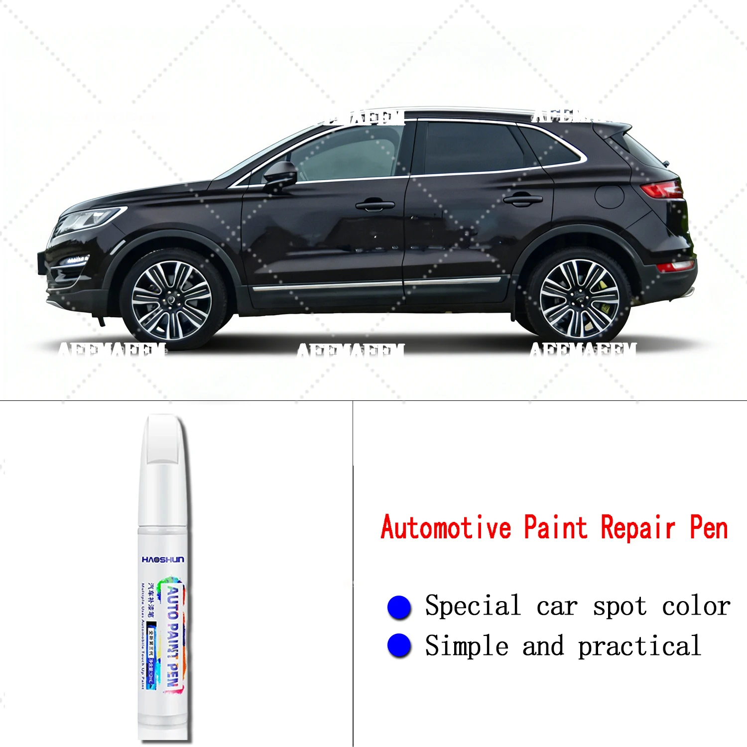 For Lincoln MKC Touch-Up Paint Pen Car Scratch Repair Paint Protection & Clear Coat Gloss Finish Rational Black Lightning White