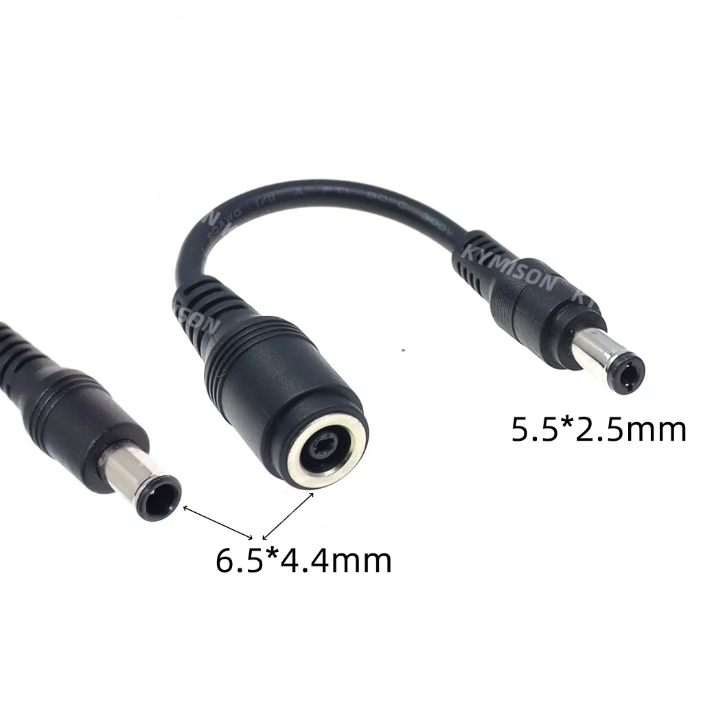 DC jack 6.5*4.4 / 6.0*4.4 Female to 5.5*2.5 mm Male Blue DC Power Charger Adapter 90 / 180 degrees for Laptop Notebook