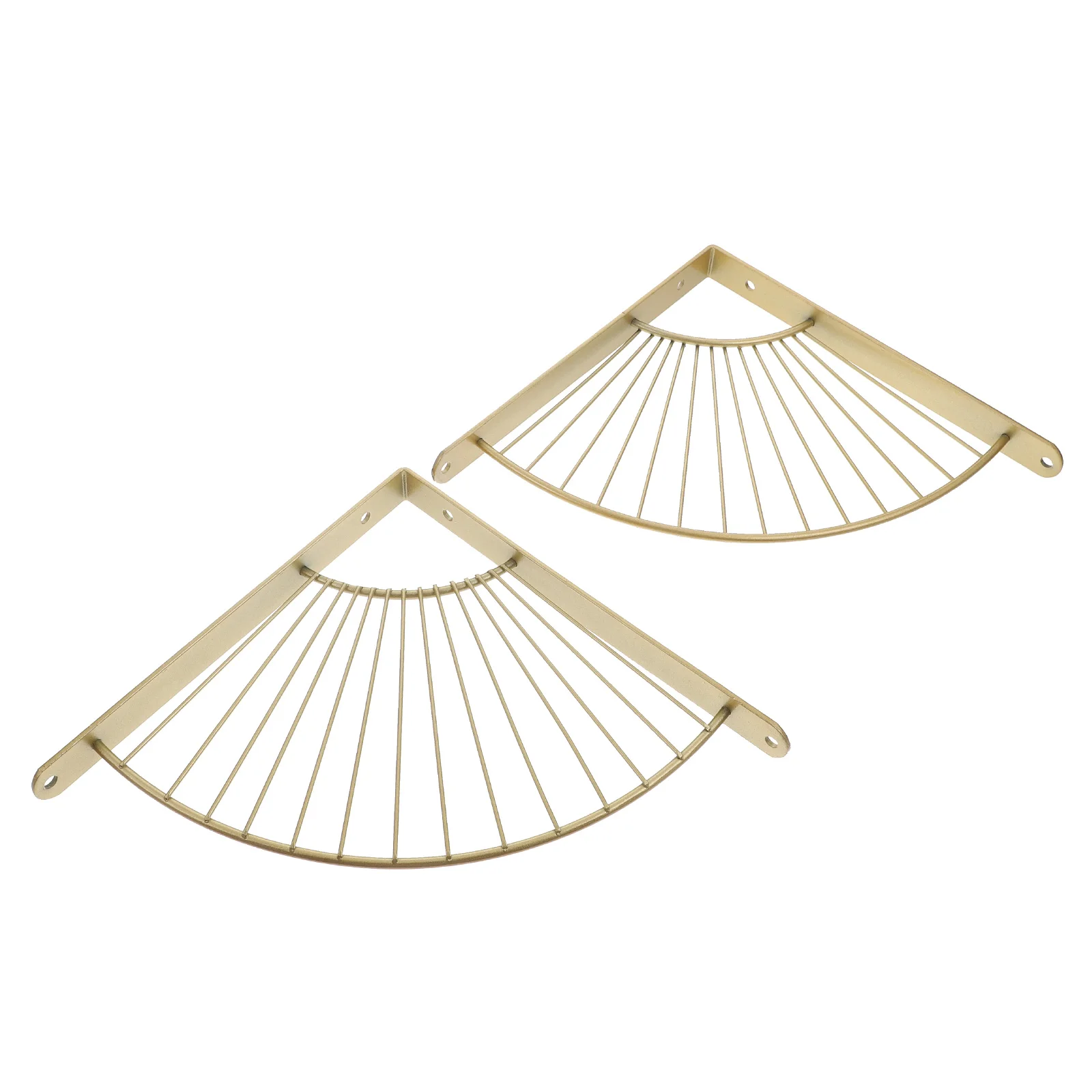 2pcs Iron L Shape Shelf Support Brackets Wall-Mounted Fan Shaped Fixing Bracket For Bathroom Kitchen Bedroom Space Saving