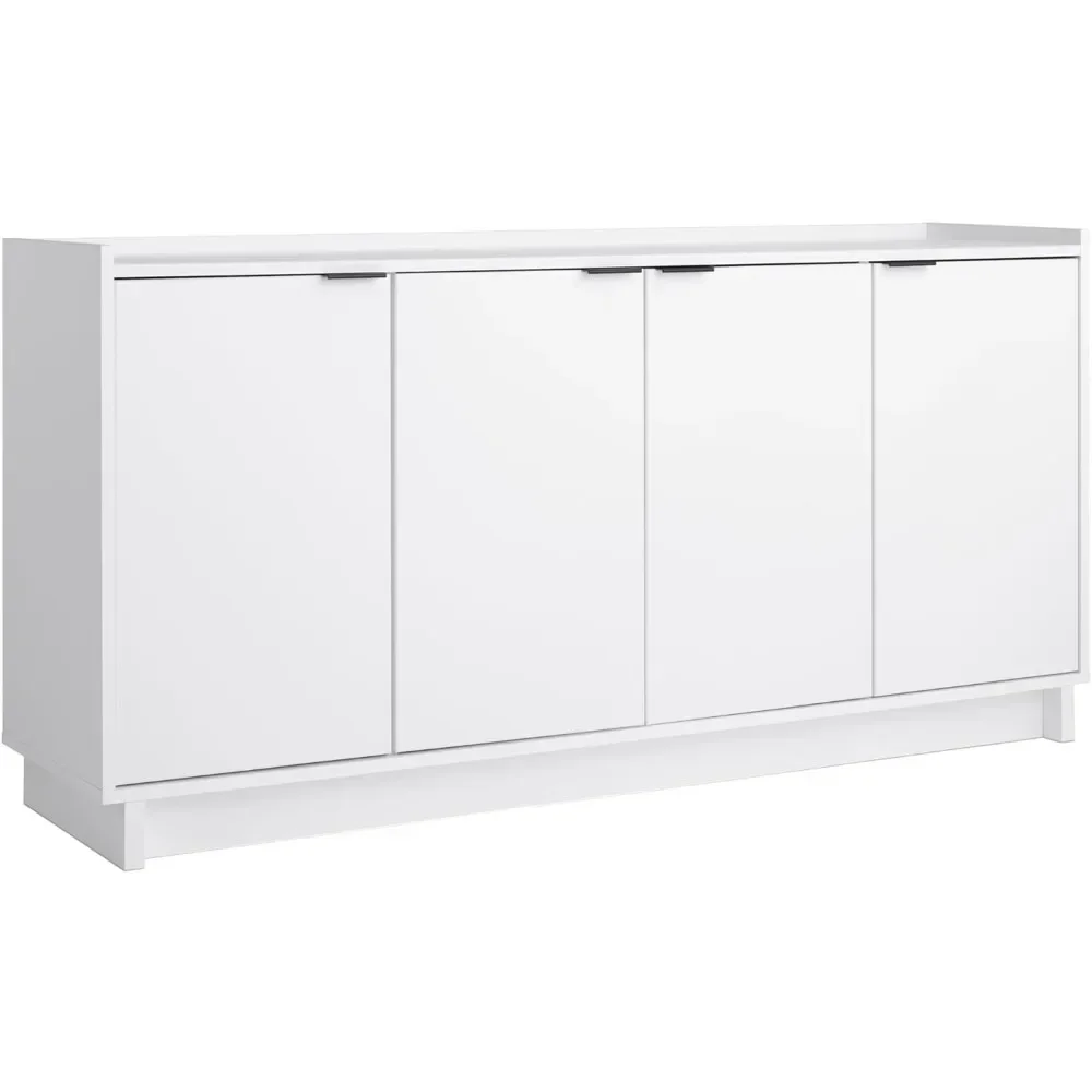 Sideboard Storage Cabinet Cabinets for Living Room Furniture for Kitchen Simply Modern 4 Console Table White Doors and Shelves