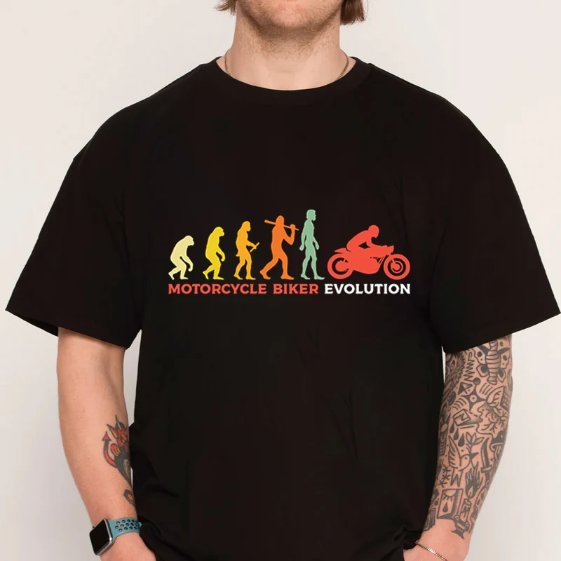 

Motorcycle Evolution T-shirt 100% Cotton O-Neck T Shirt Short Sleeve Casual Mens Tshirt Top Tees
