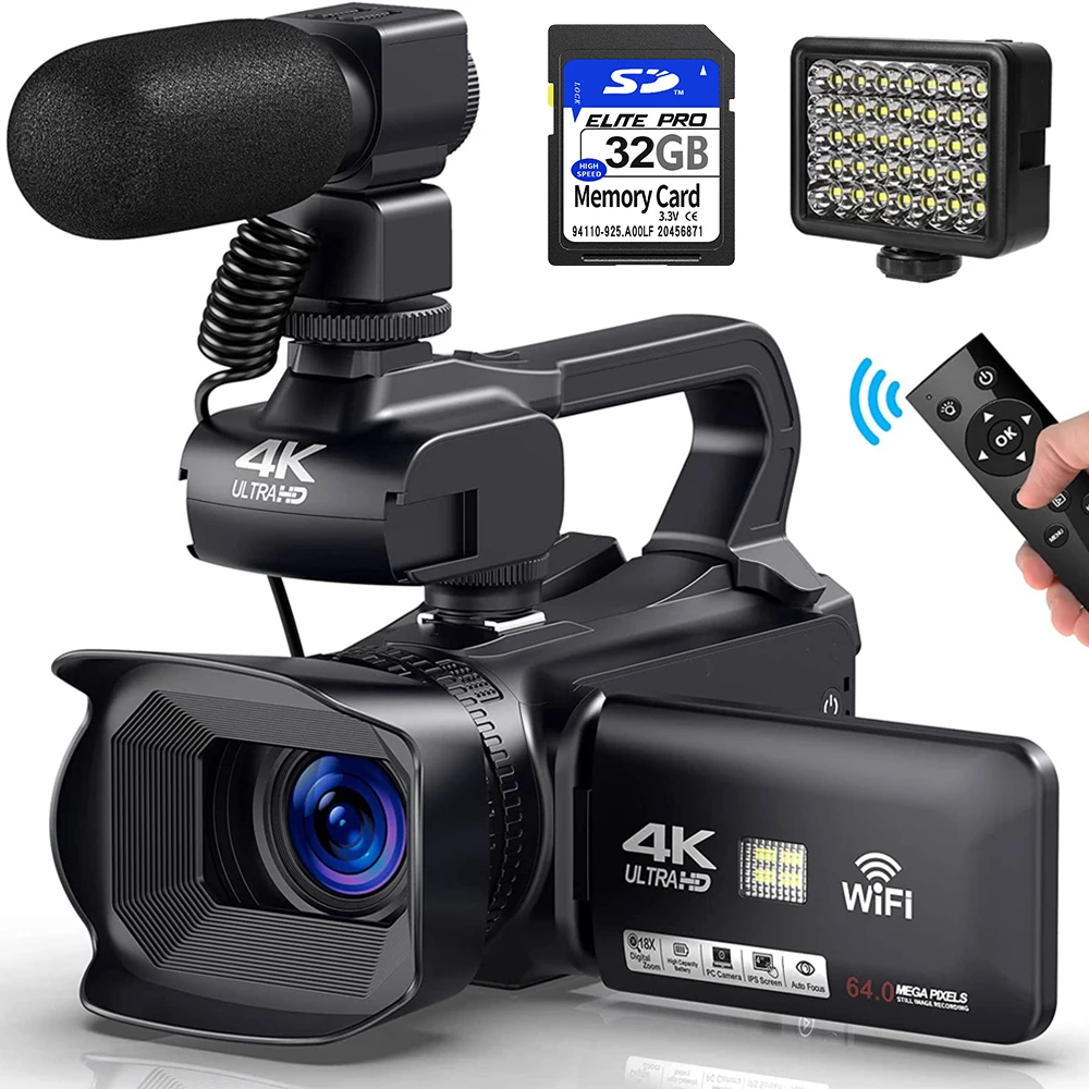 KOMERY YouTube Camcorder 4K Ultra HD camera Camcorders 64MP Streaming Camera 4.0\