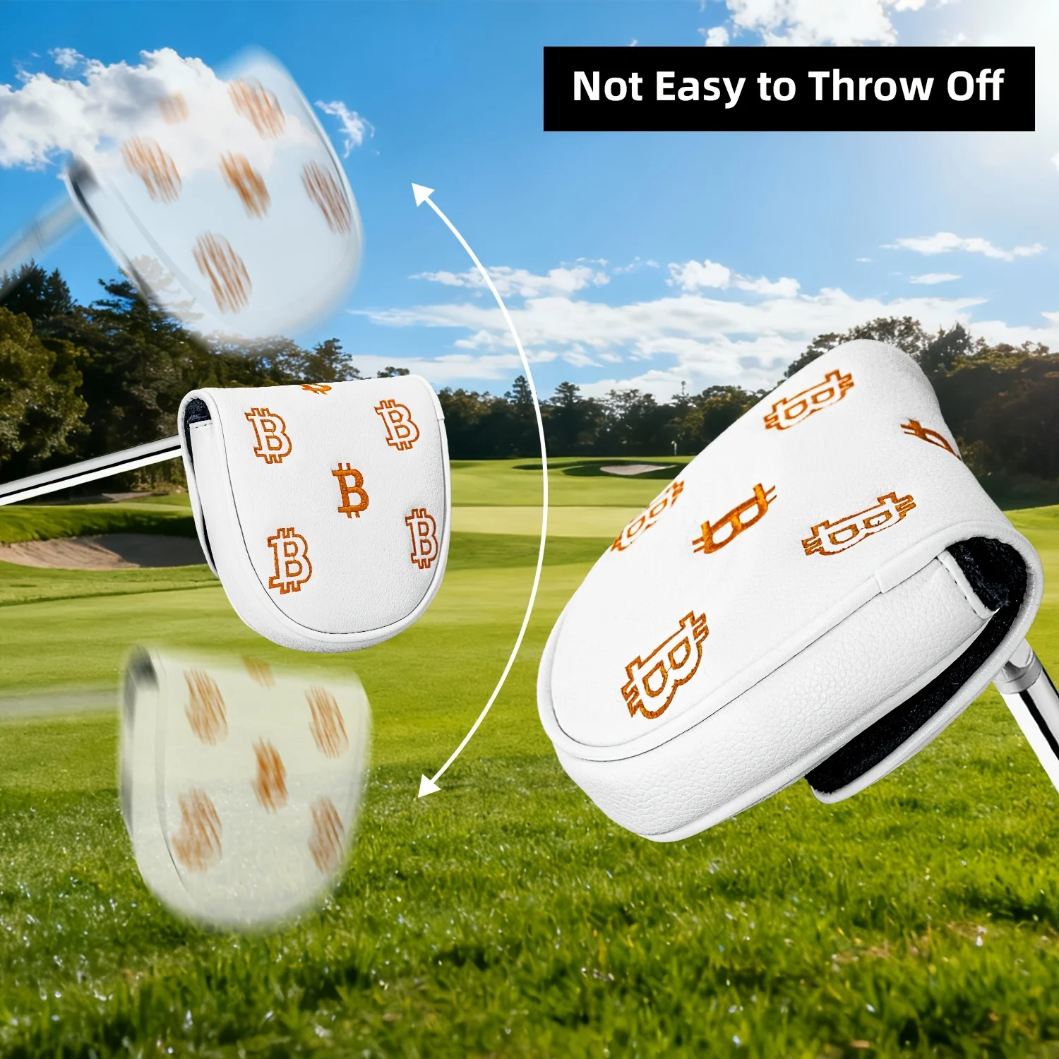 1pc 1pcs PU Golf Putter Cover with Letter B Embroidery - Semi-Circular Mallet Head, Soft PU Suitable for Most Golf Putters image 4