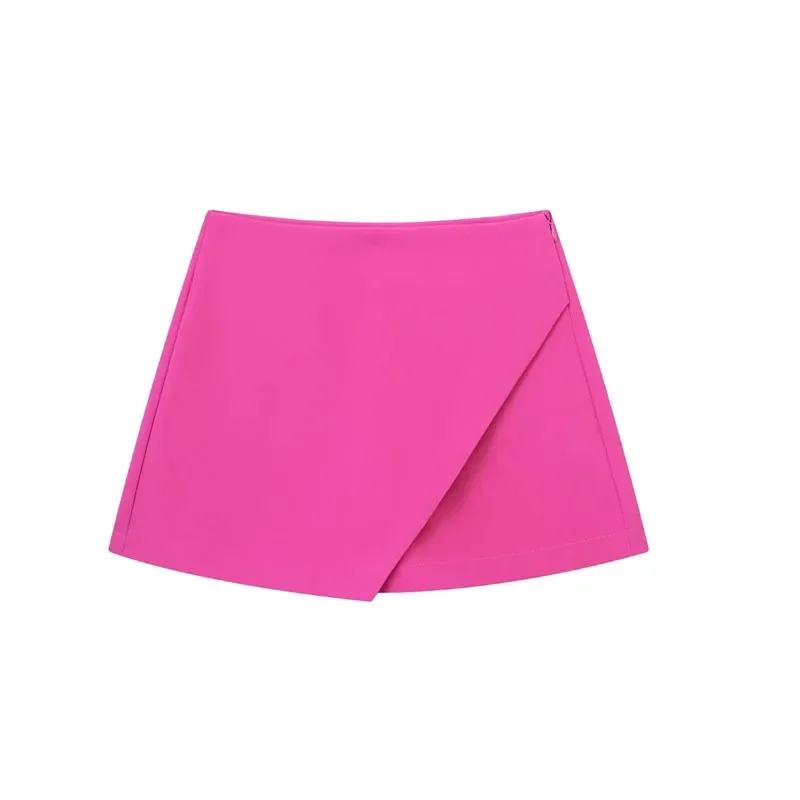 TRAF 2024 Multicolour Women\'s Skort High Waist Mini Skirt Shorts Woman Fashion Asymmertic Short Skirts For Women Casual Shorts