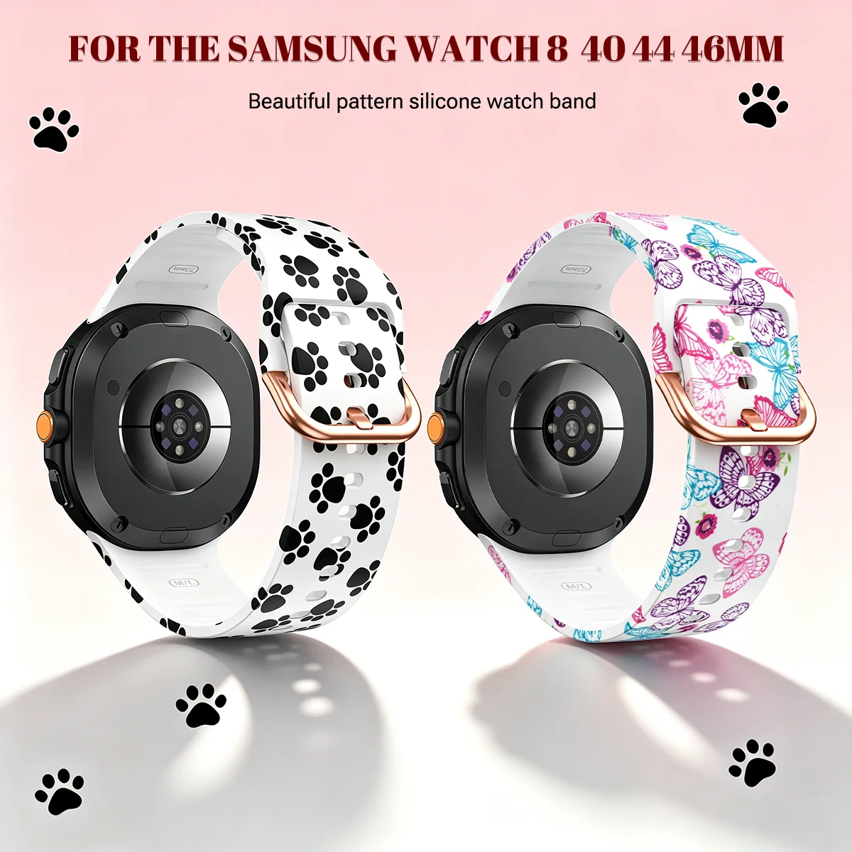 Silicone Band For Samsung Galaxy Watch 8/9  44 40mm Printed Wristband Correa Bracelet Galaxy Watch 8 Classic 46mm Sport Strap