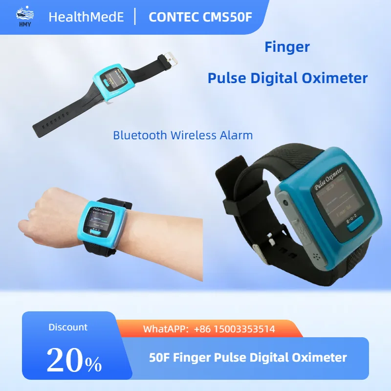 50F CE relógio de pulso oxímetro digital de pulso de dedo sem fio, alarme, CONTEC