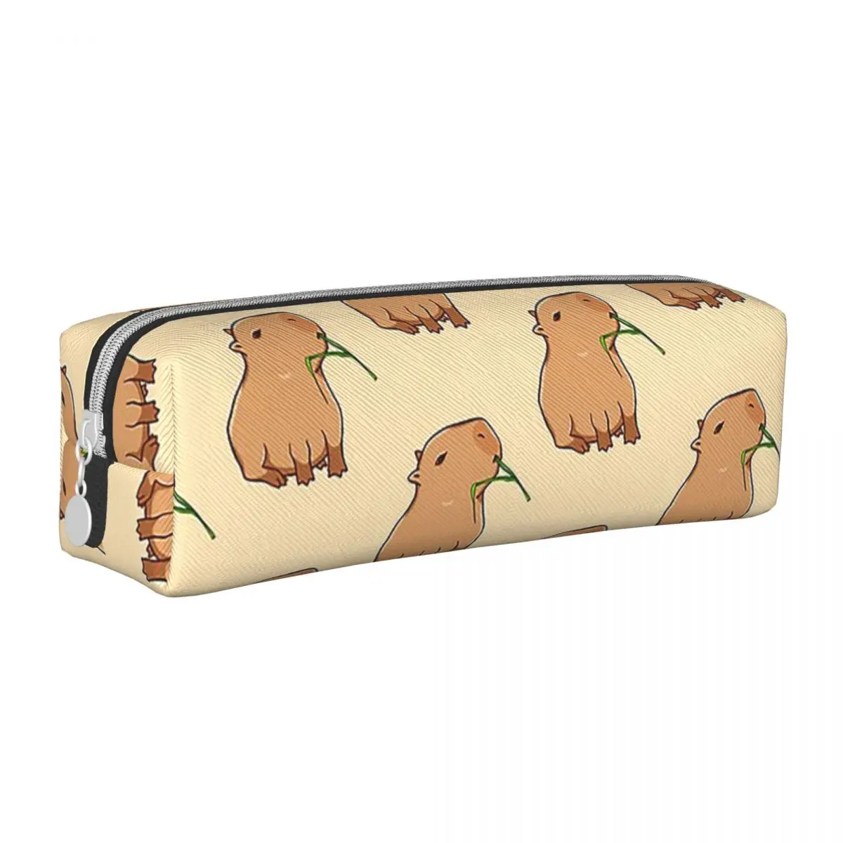 Capybara Leaf Eat Your Greens Pencil Cases Animal Lover Pen Bag Girls Boys Big Capacity School Supplies Cosmetic Pencilcases