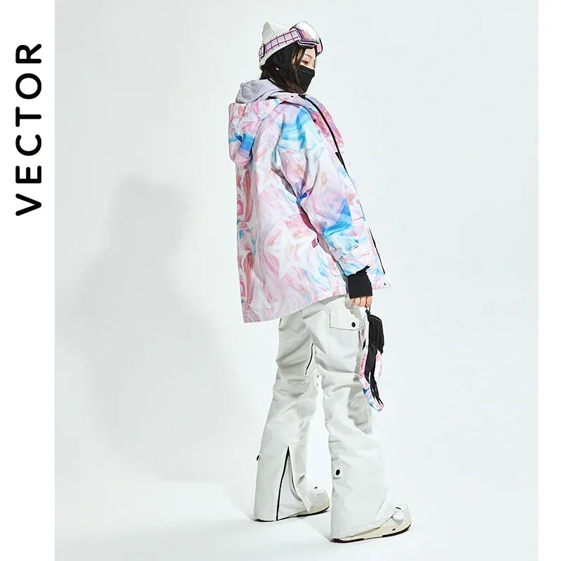 Victor 2024 mulheres homens jaqueta de esqui calças de esqui inverno quente à prova de vento à prova dwindproof água esportes ao ar livre snowboard casaco de esqui