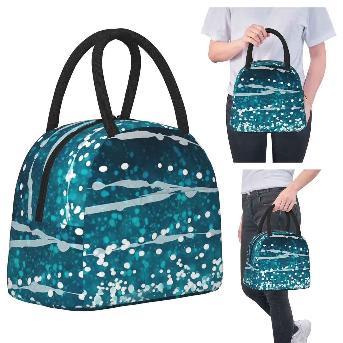 

Whale Shark Pattern Insulated Lunch Bag for Kids School Cooler Thermal Food Box Tote Portable Lunch Boxes Container