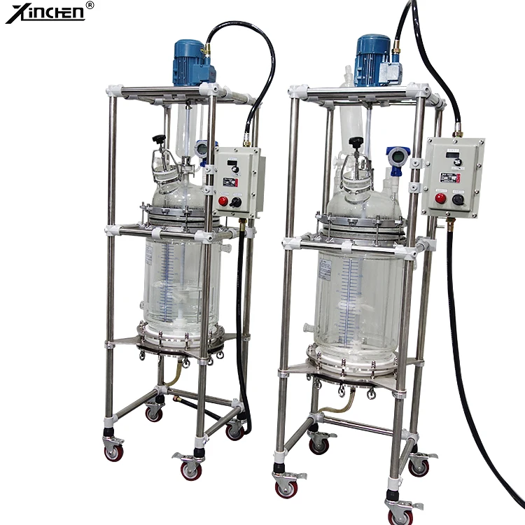 10L 20L 50L 100L 150L Laboratory Chemical Reactor Jacketed Double Layer Glass Calcium Reactor