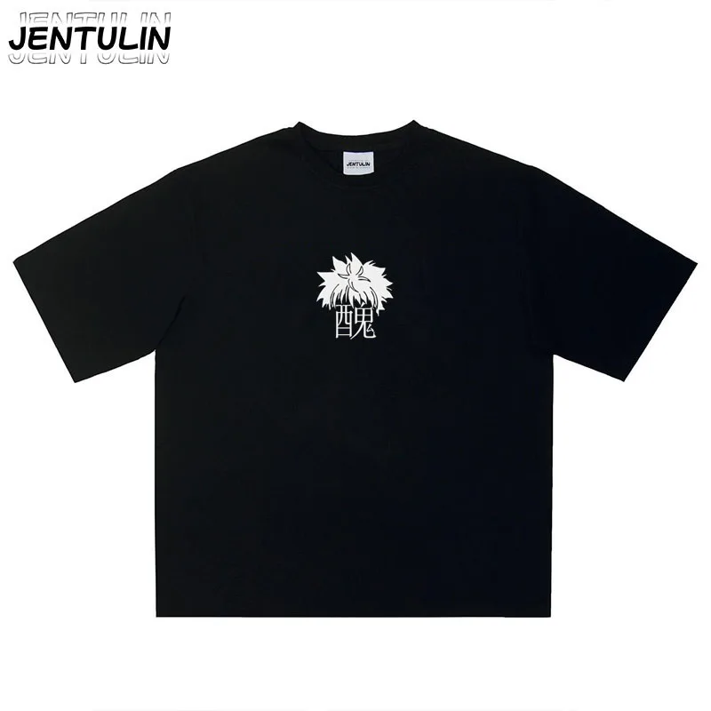 

Y2K Uglyfacekid футболка Hanzi узор уличная одежда аниме для мужчин и женщин Harajuku винтажный тренд унисекс негабаритный хлопковый топ с короткими рукавами