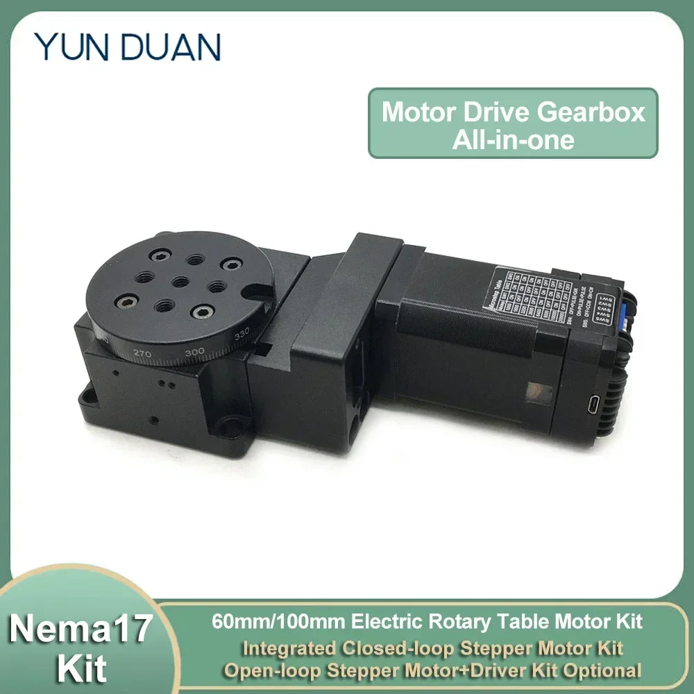 

Motorized Hollow Rotating Platform Nema17 Reducer Electric Rotary Positioning Indexing Plate Inspection Visual Rotary Table