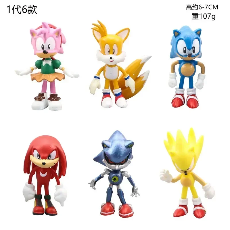 * Mini mignon 5-6 cm Sonic PVC personnage jouet hérisson ombre queue Figure modèle poupées enfants Animal jouet cadeau d'anniversaire