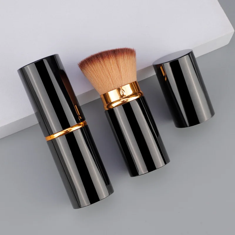 Hot-Selling Retractable Makeup Brush Large Black Gold Loose Powder Brush Setting Powder Brush Source Factory Supply In Stock
