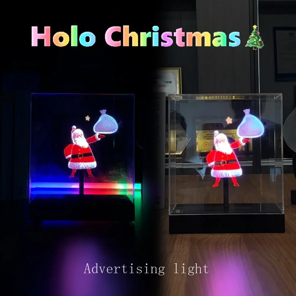 P20 HD 3D Desktop Fan Hologram Projector Display Business Advertising Logo Light Holographic Lamp Projectors Rechargeable