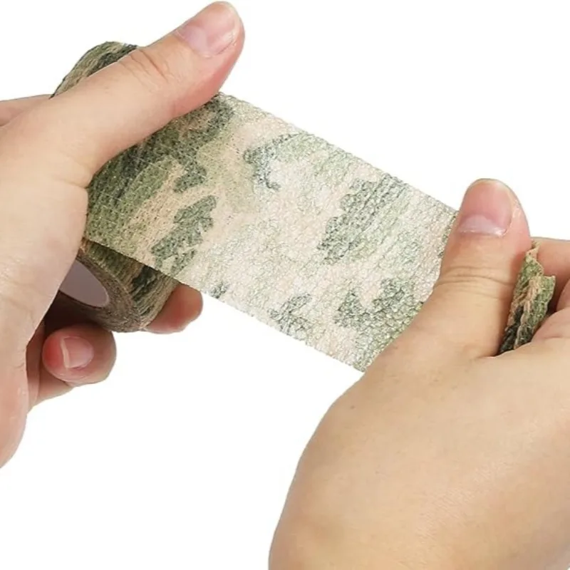 

1 Roll Camo Wrap Bandage Non-Woven Self-Adhesive Stretch Bandages Outdoor Gear Tie Strap Survival Wound Dressing Tape Bandage