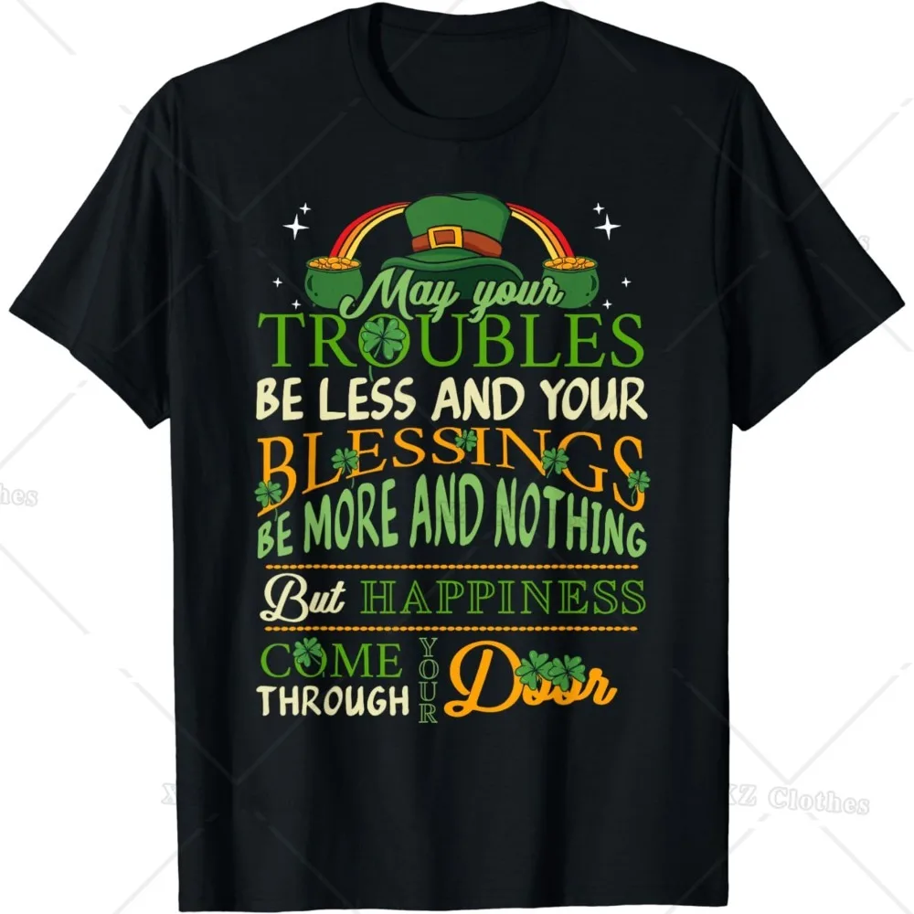 St Patrick's Day Irish Blessing Leprechaun Rainbow Irish Gift T-Shirt for Women Men Boys Girls