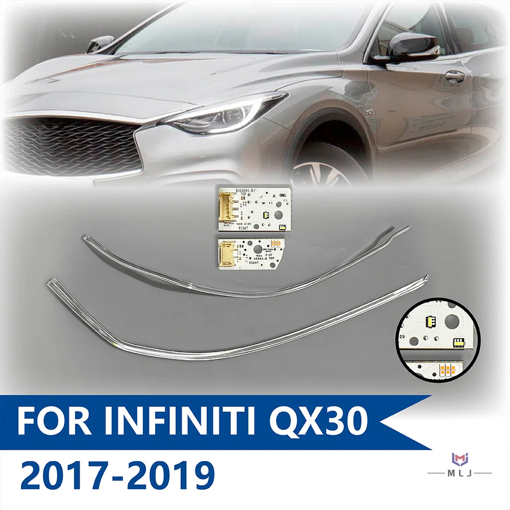 

For Infiniti QX30 Q30 2017-2019 Headlight LED DRL Light Guide Strip Daytime Running Light Tube Angel Eye Chip Car Accessories