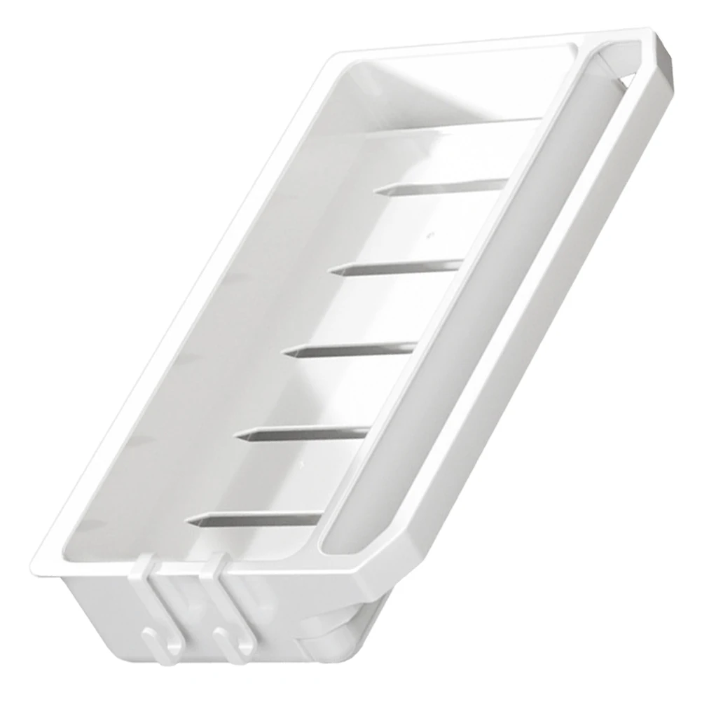 

Wall Mount Storage Rack White Kitchen Sponge Holder Draining Dishcloth Soap Brush Organizer PP Material Non Fading Space