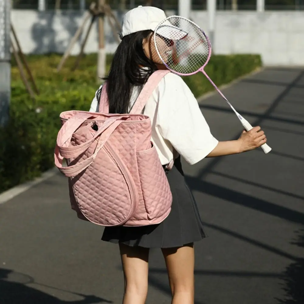 

2 Rackets Tennis Racket Bag Nylon Multiple Pockets Badminton Backpack Waterproof Casual Sports Equipment Bag Home Fitness