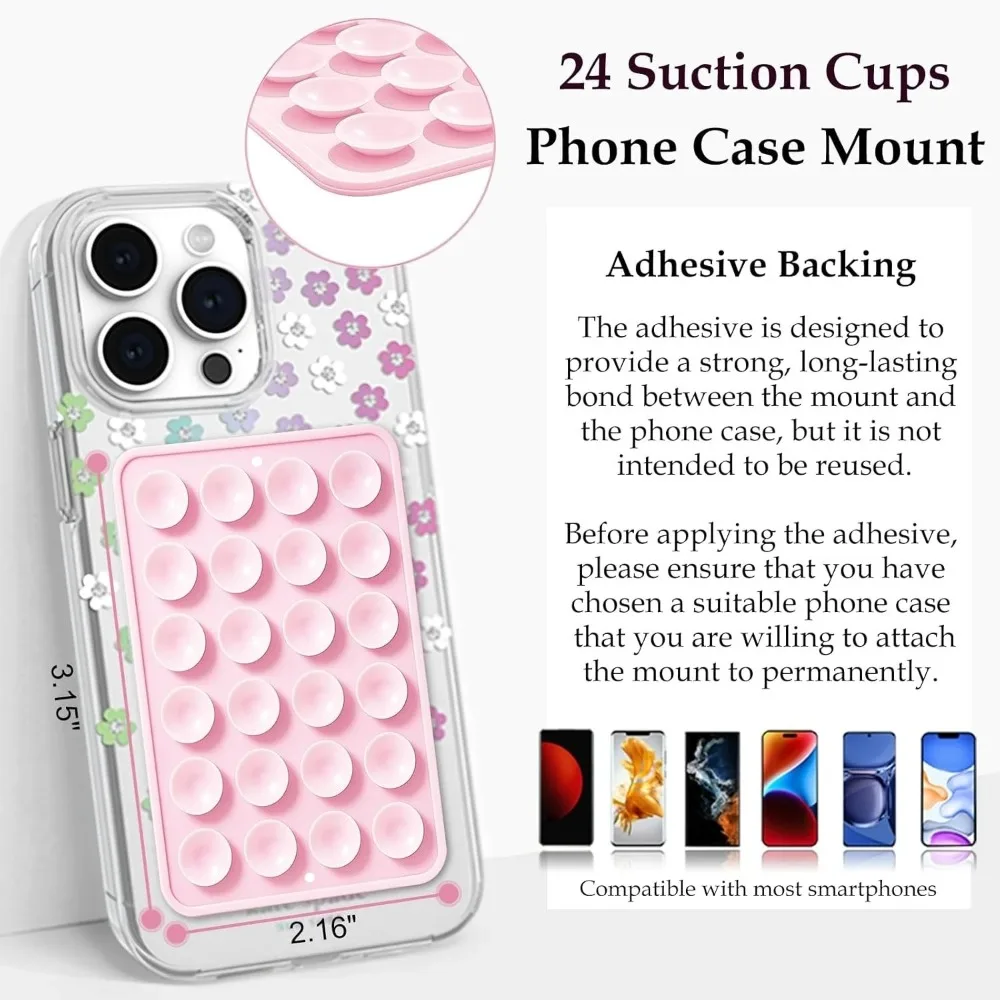 Silicon Adhesive Smartphones Stand Sticky Non Slip Suction Cup, Hands-Free Phone Accessories Holder for Selfies and Videos